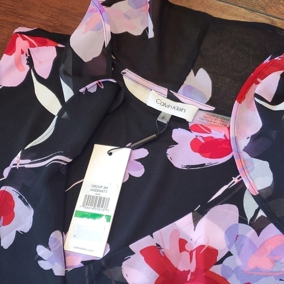 NWT Calvin Klein Floral summer dress sz L - Picture 4 of 9